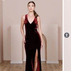 Revelry Asher Dress, Velvet, terracotta